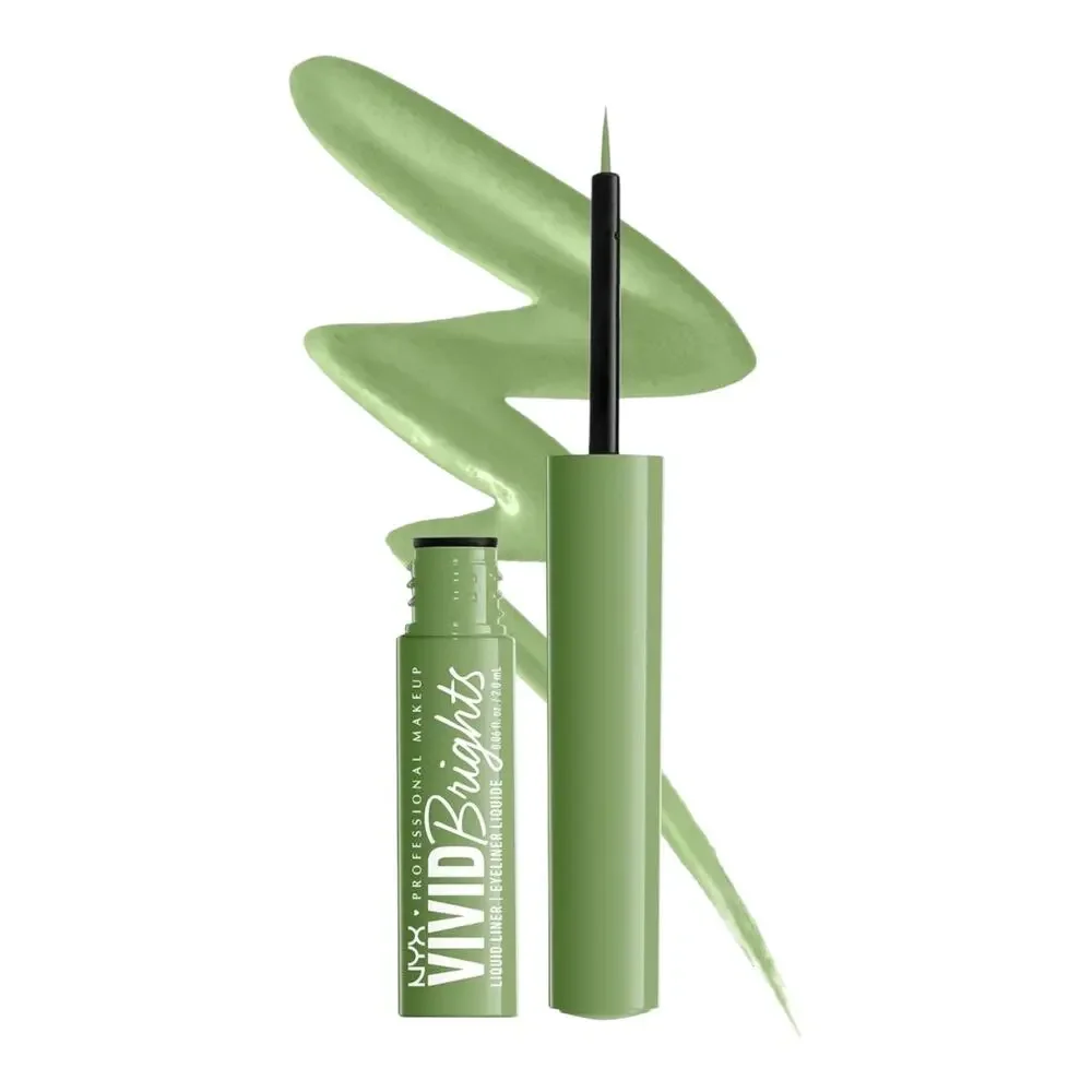 NEW NYX Vivid Brights Longwear Liquid EYE LINER Ghosted Green Prof Makeup NIP!